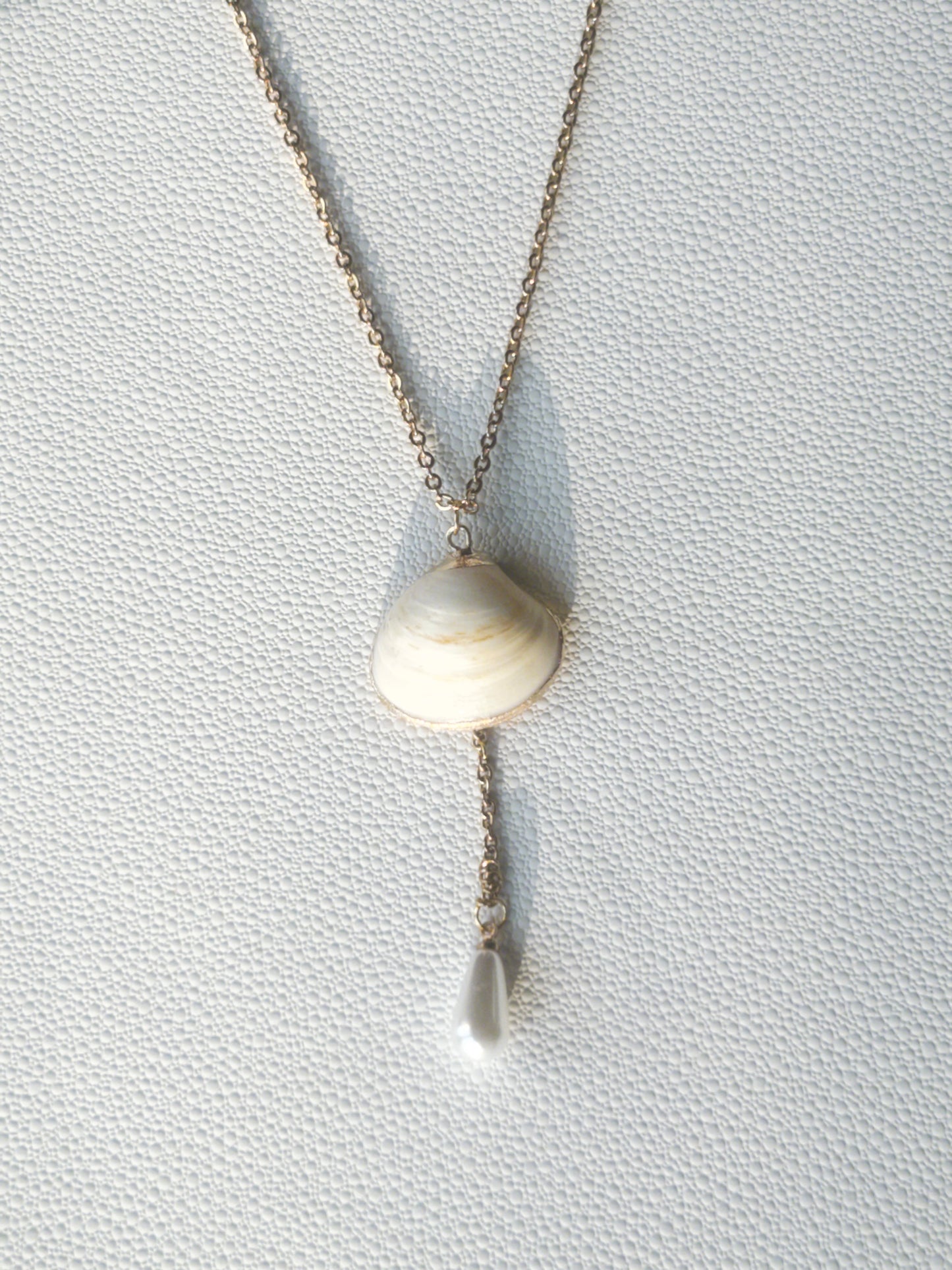 Golden Pearl Charm Necklace