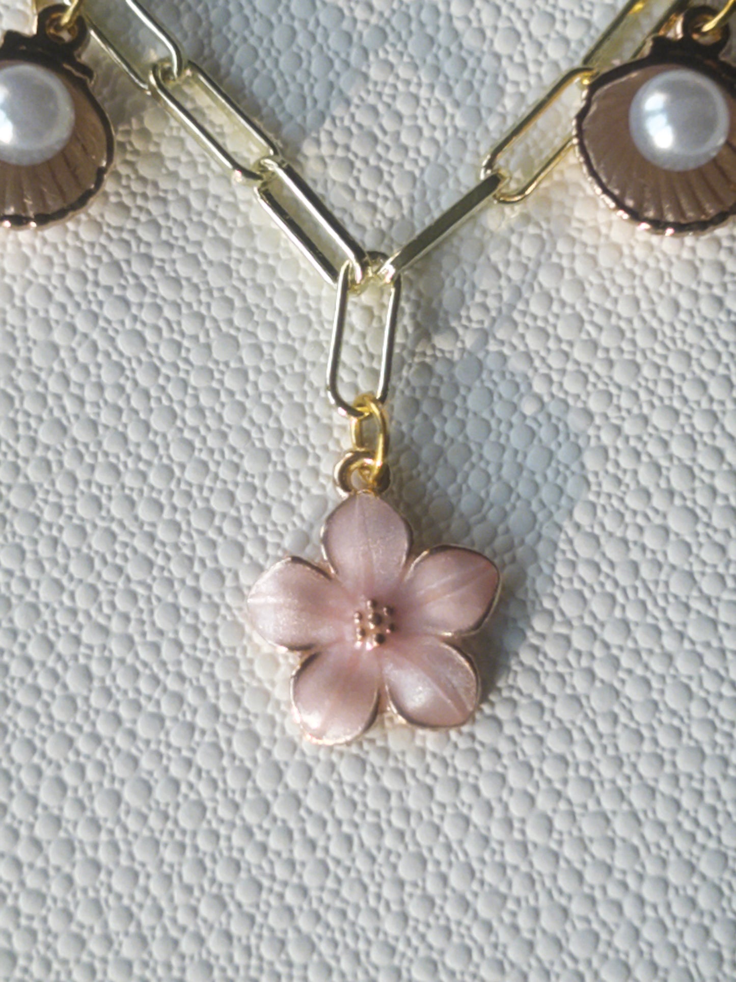 Pink charm necklace