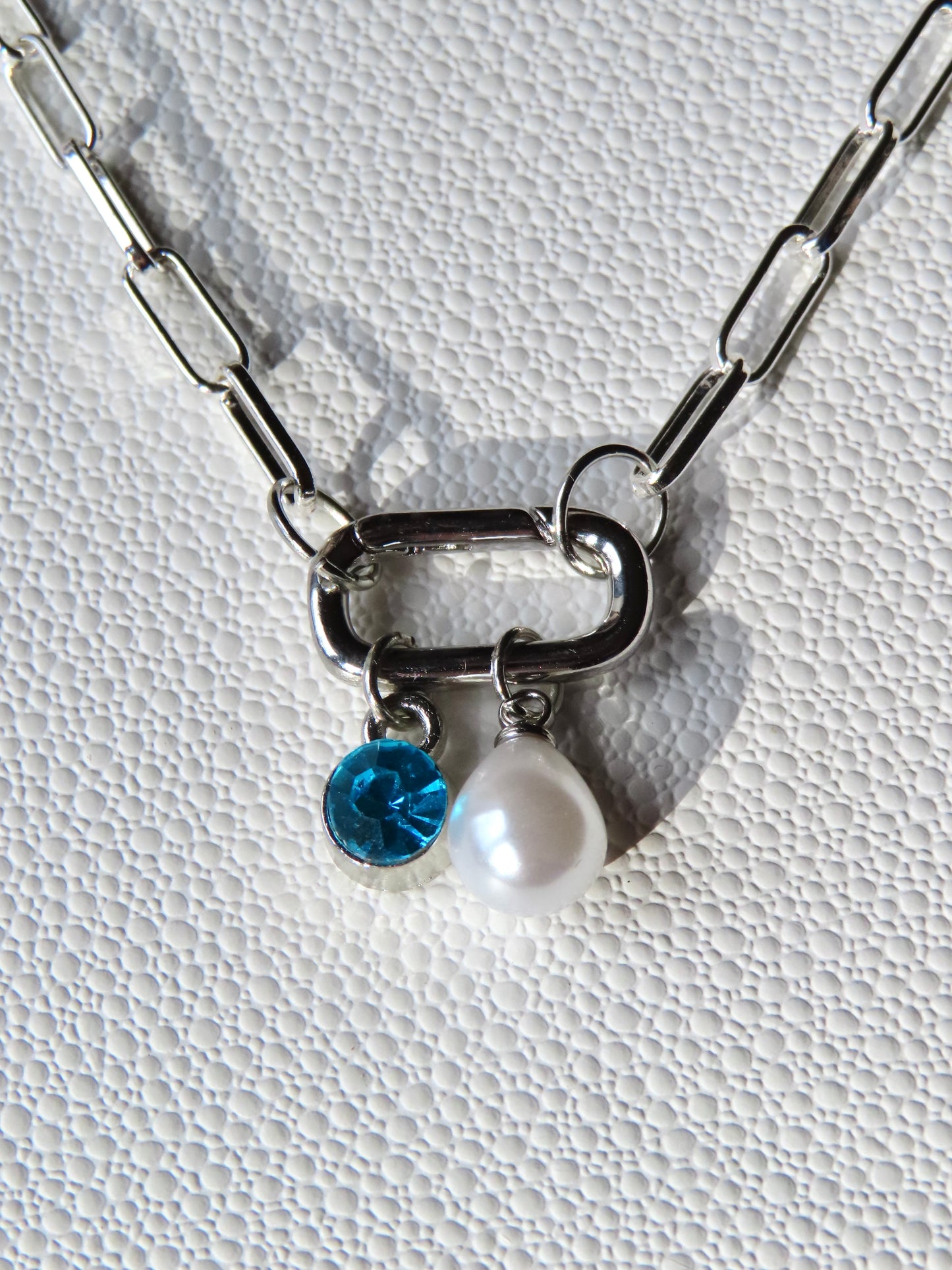 Birth stone charm necklace
