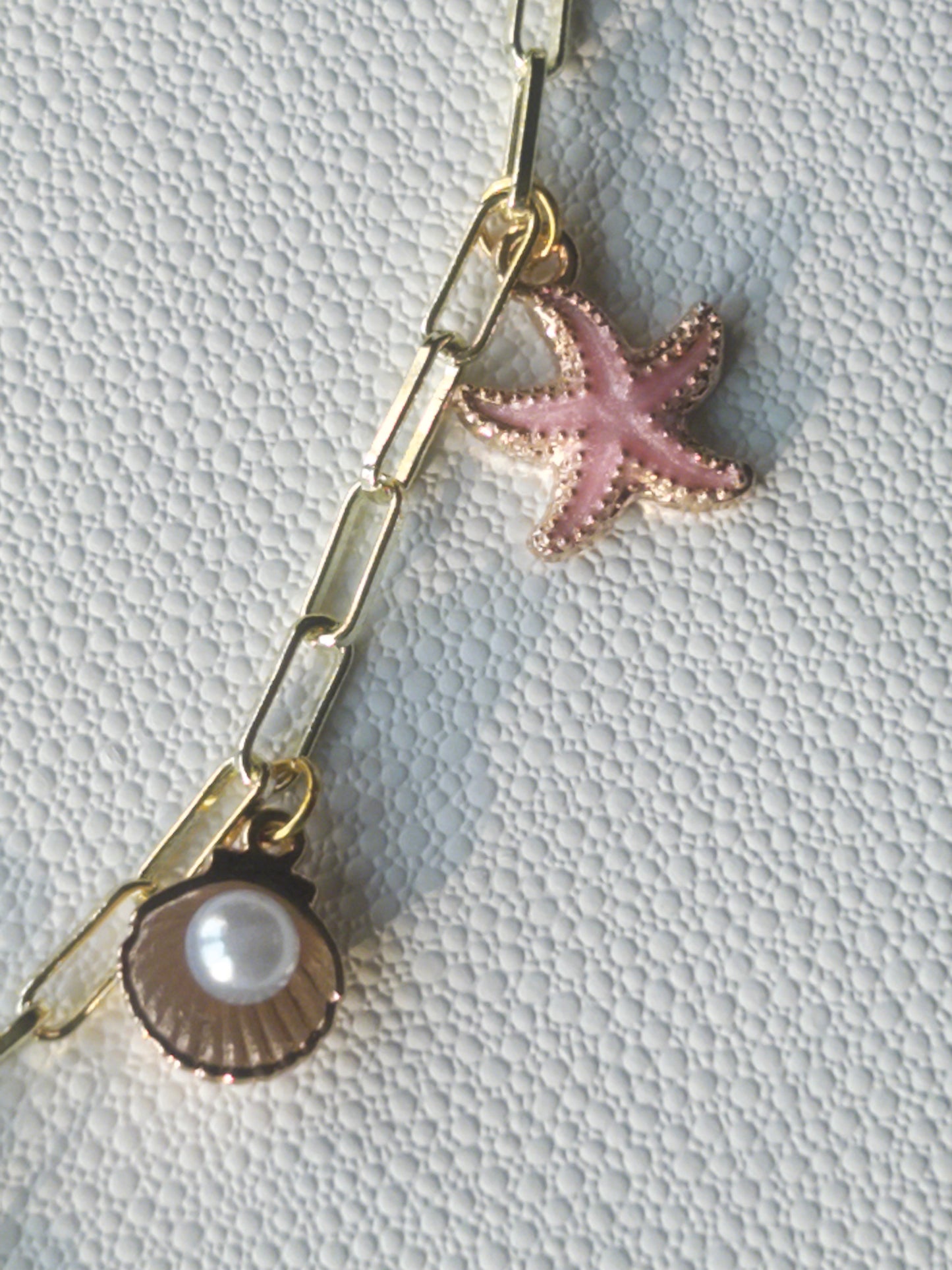 Pink charm necklace
