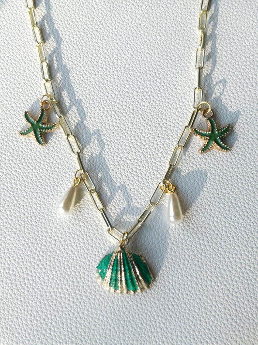 Emerald Shore charm necklace